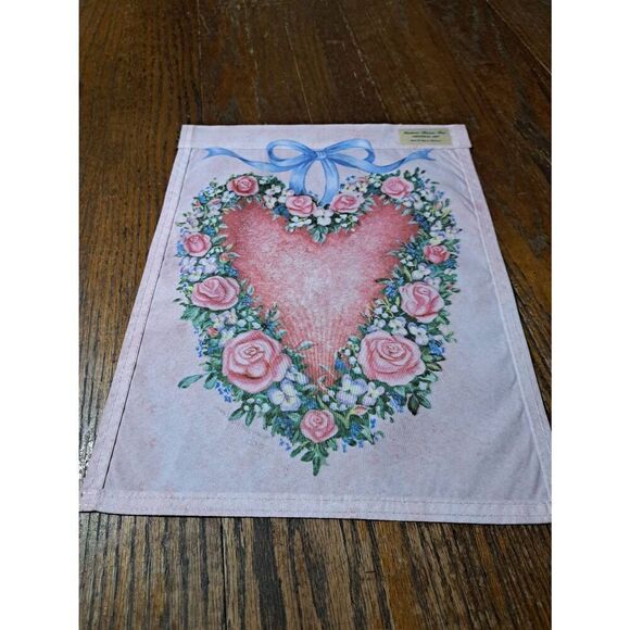 2 Outdoor Garden Flags Thanksgiving Turkey Hearts and Flowers - Picture 6 of 7